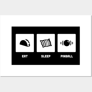 Eat, Sleep, Pinball | Retro Pinball Arcade Design Posters and Art